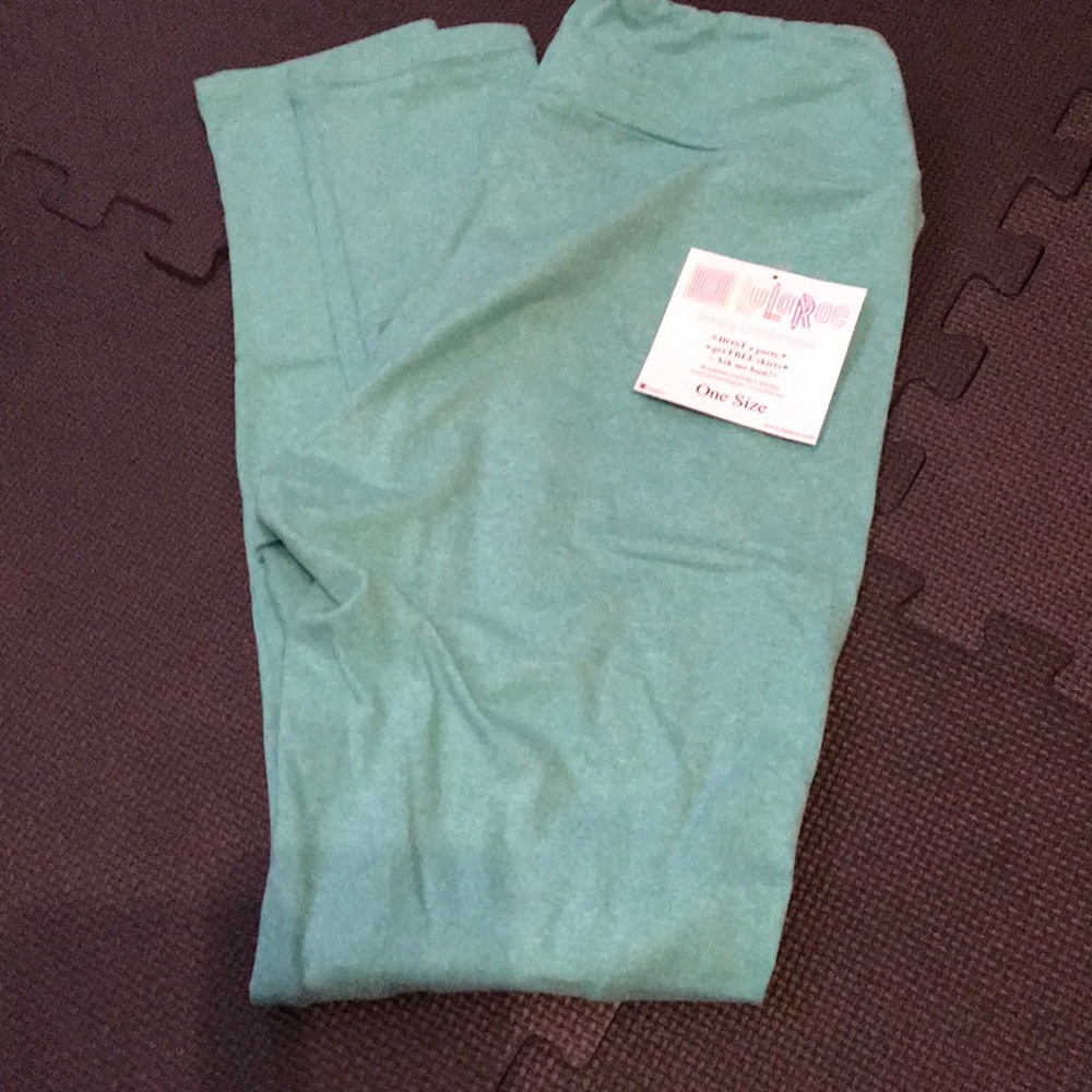 Heathered turquoise Leggins OS
